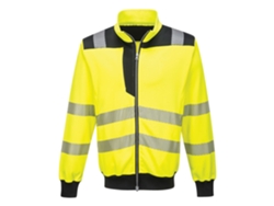 Sudadera con capucha y cremallera de alta visibilidad Portwest Pw3 / Amarillo y negro / P