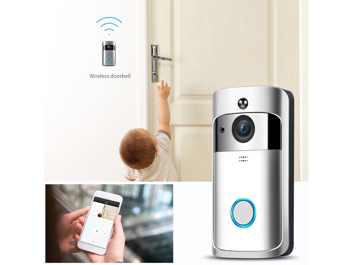 Timbre Inalámbrico Inteligente 720p Con Visión Nocturna Infrarroja, Detección Pir, Audio Bidireccional Y Conexión Wi-fi.