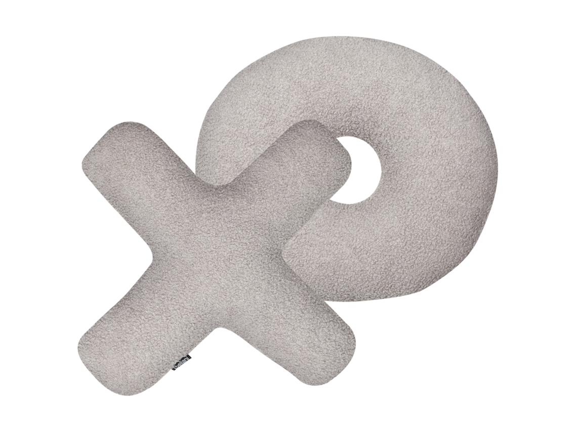 Cojines de las letras XO BELIANI Hesperis de Pelo sintético Gris 51x51x4