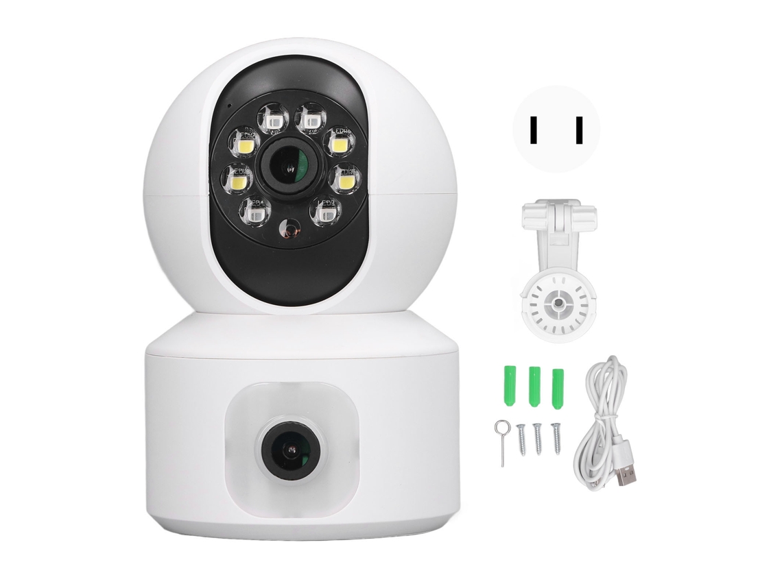 Cámara De Seguridad Inalámbrica Binocular Wifi Para Interiores Hd 1080p Con Micrófono Y Alertas Instantáneas.