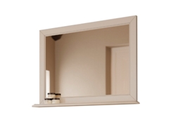 Boho Espejo De Pared 94 Cm Blanco Con Estante - Espejo De Baño De Estilo Bohemio, Diseño Natural