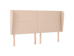 Maison Exclusive - Cabecero Con Orejas Cuero Sintético Capuchino 203x23x118/128 Cm