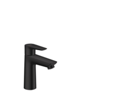 HANSGROHE Talis E mezclador monomando de lavabo 110 CoolStart, residuos emergentes, proyección de 112 mm, Color: Negro Mate