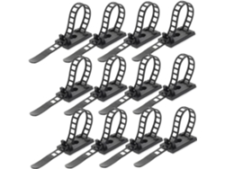60 Bridas Adhesivas De Plástico Ajustables Para La Organización De Cables