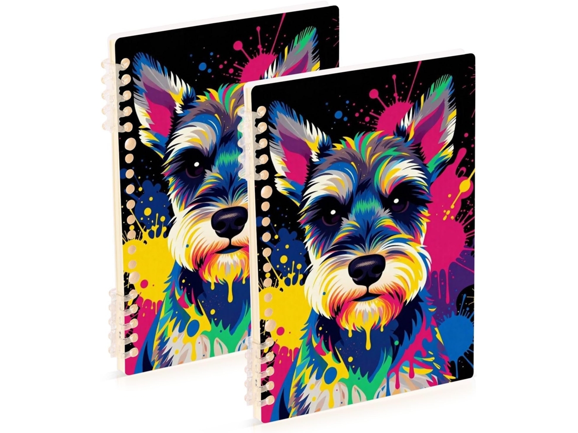 Besportble Juego De Cabeza De Schnauzer En Neón Y Tareas 21,1 X 14,5 Cm Puedes Usar Este Cuaderno De Espira...