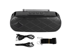 Altavoz Bluetooth Portátil Solar Para Exteriores Con Linterna Y Función De Radio Fm (negro)