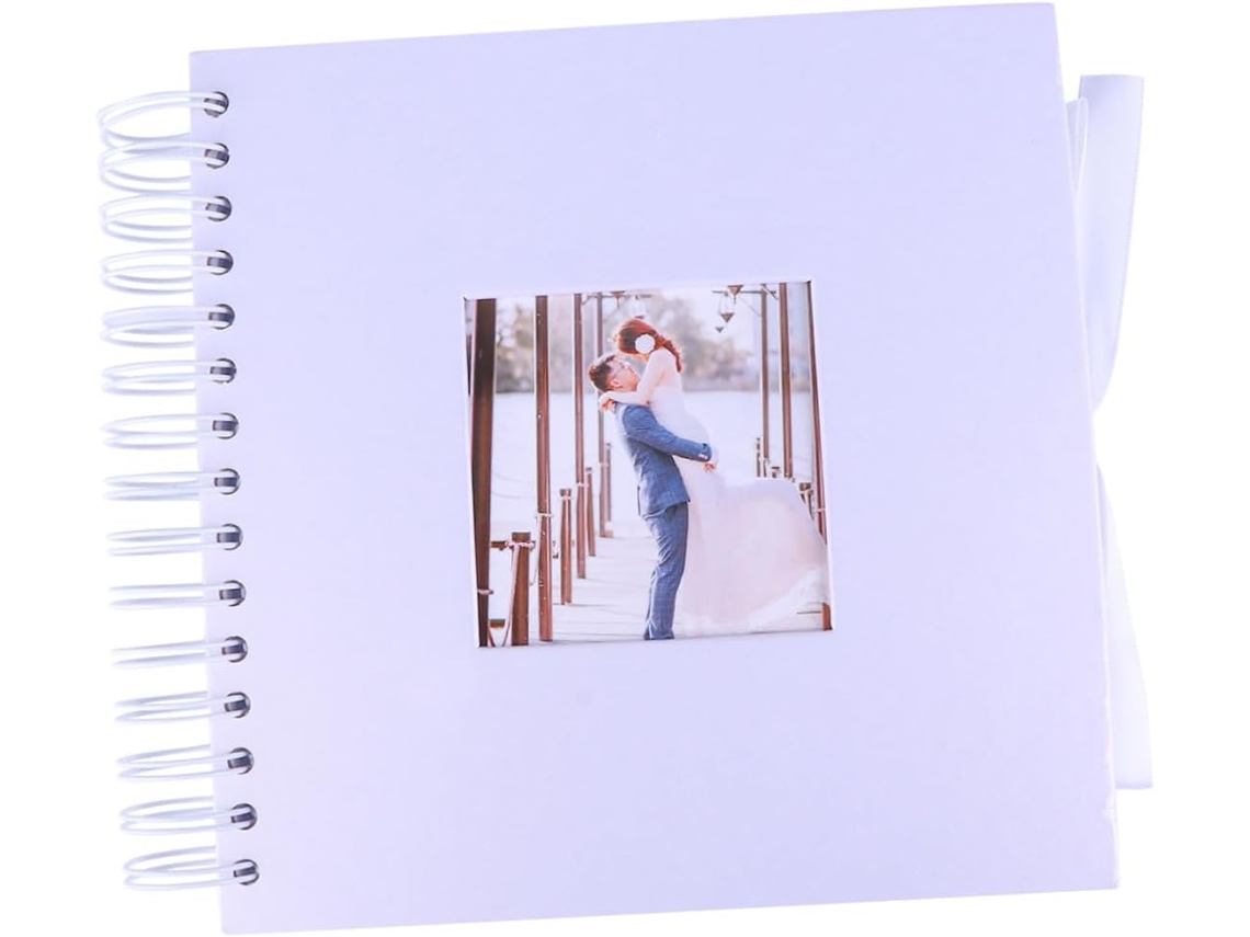 Álbum Fotos Cinta 8 Familiar Coleccionista Imágenes Papel Blanco Lazo