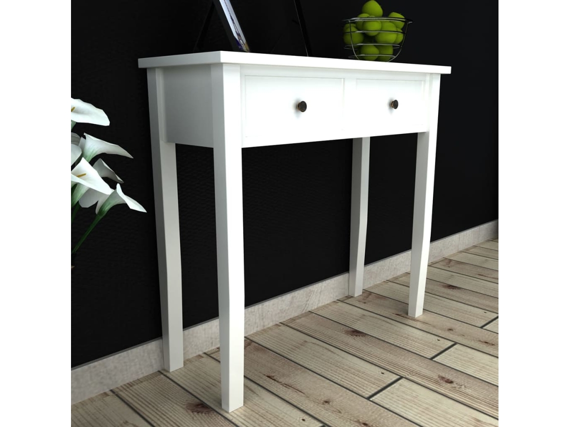 Tocador/consola mesita de centro con dos cajones Blanco Lovely Home