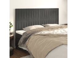 Cabeceros 4 Unidades De Terciopelo Gris Oscuro 80x5x78/88 Cm