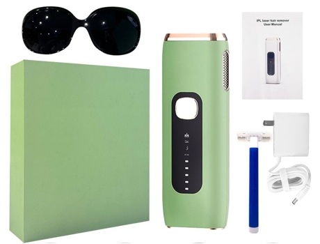 Depiladora de luz pulsada EZII AI-09 IPL ICE cara y cuerpo Verde