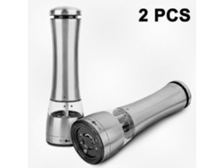 Molinillo eléctrico de sal y pimienta de acero inoxidable con molinillo de cerámica, ideal para uso doméstico e imprescindible en la cocina. Rosewell