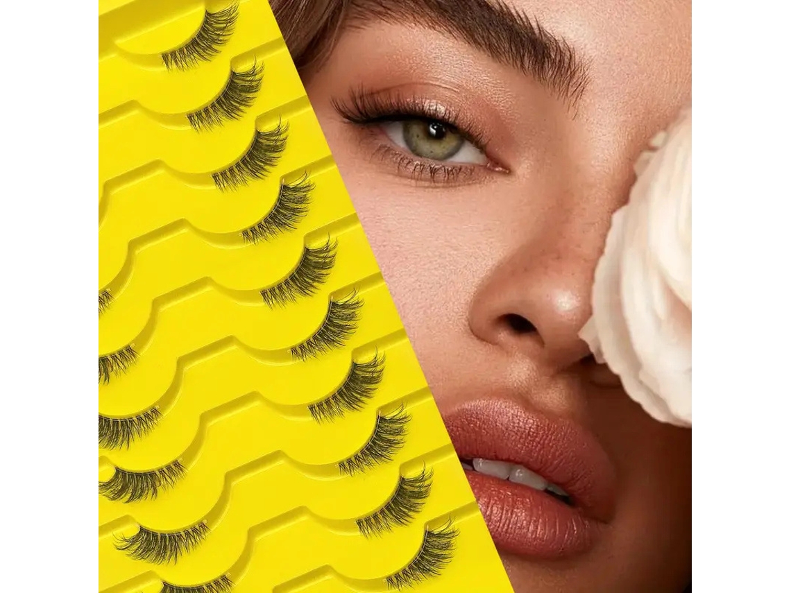 Pestañas Postizas De Estilo Natural Para Alargar La Cola Del Ojo, 10 Pares, Europeo Y Americano, Una Sola Pieza Resistente Al Agua