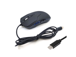 Ratón YIZHOOD USB con Cable USB C Gaming RGB Light 2400 DPI 6 Botones para Windows PC Laptop Gamer Negro