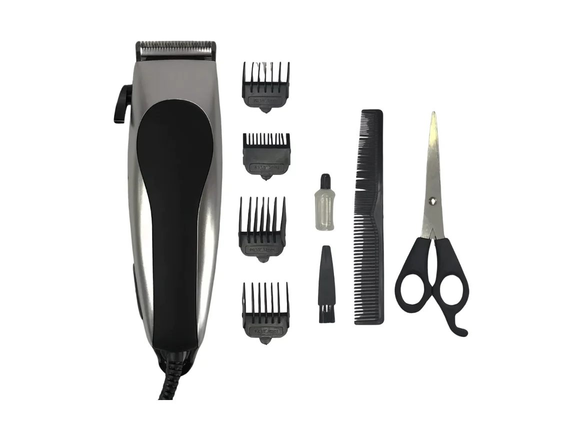 Cortapelos Profesional Klack 10w - Kit De 10 Piezas Con 4 Peines Guía, Tijeras Y Accesorios Para Corte Preciso