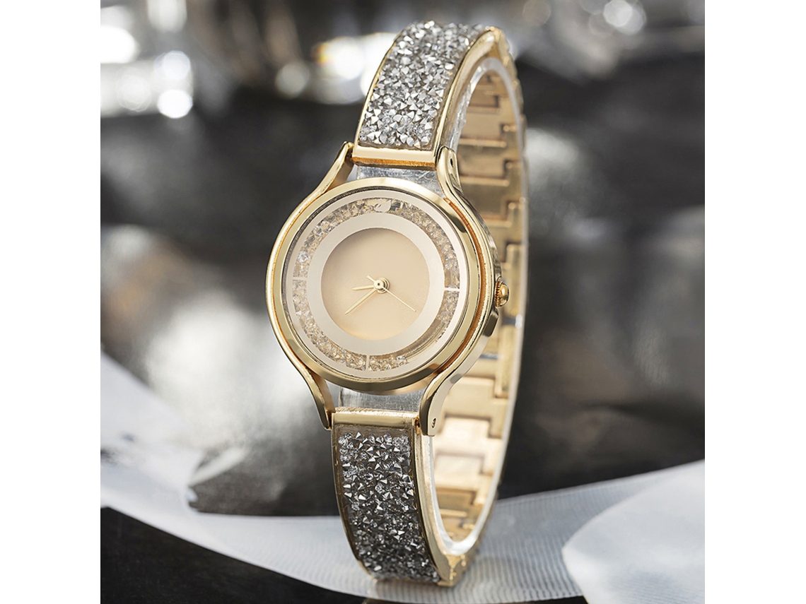 Set De Relojes Para Mujer Com Joias: Pulseira, Brincos, Anel E Colar Ouro