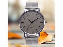 Reloj De Cuarzo Unisex Con Correa De Malla Gris Zhoulianfa Para Pulsera Casual