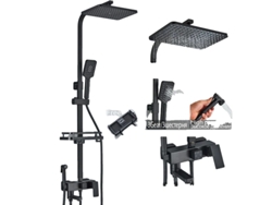 Juego de grifo de ducha ajustable de 4 vías, diseño moderno, negro, OEM de 4 vías