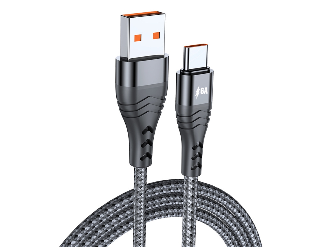 Cable De Carga Rápida Usb Tipo-c De 6 A, Compatible Con Samsung S20, Xiaomi, Huawei P40 Pro, 2 M