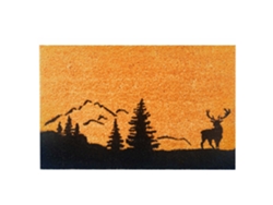 Felpudo Coco Relaxdays 60x40 Cm, Paisaje, Antideslizante, Para Interior/exterior, Natural