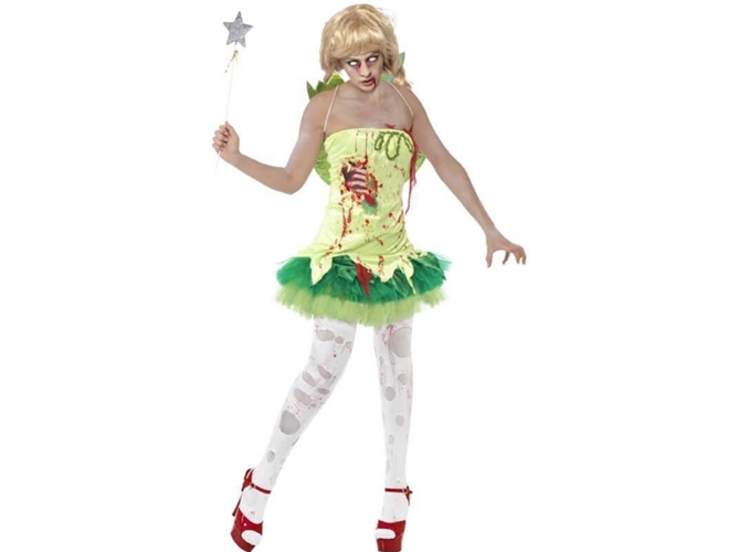 Disfraz de Mujer DISFRAZZES Hada Zombi Verde (Talla: S)