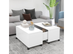 Mesa de Centro de Apoyo 75X75X38 Cm Contrachapado Blanco