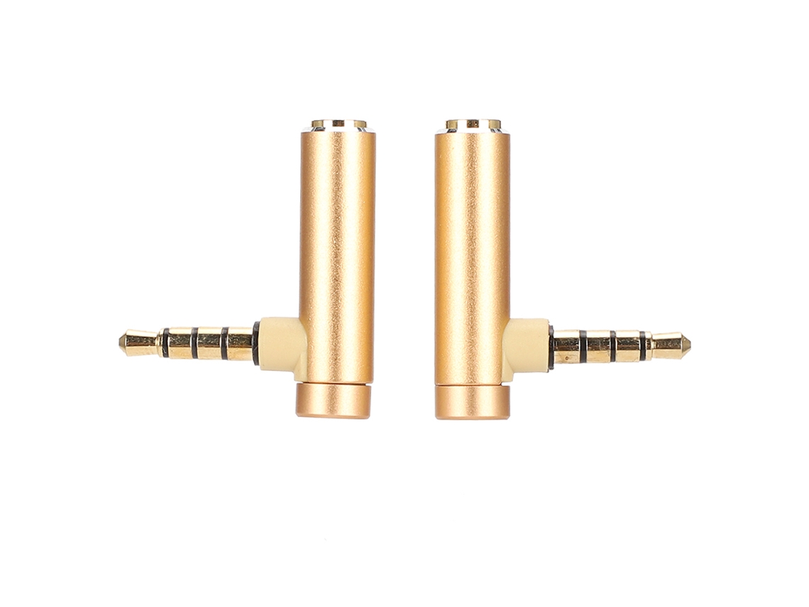 2 Adaptadores De Audio De 3,5 Mm Macho A Hembra En Ángulo Recto Con Conector Dorado Para Cable De Auriculares Estéreo