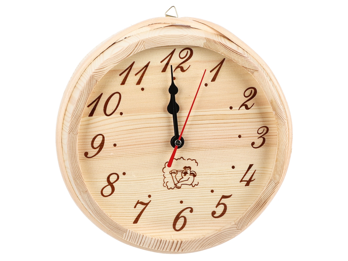 Reloj de pared para sauna con temporizador y base de madera resistente al calor con Primerox.