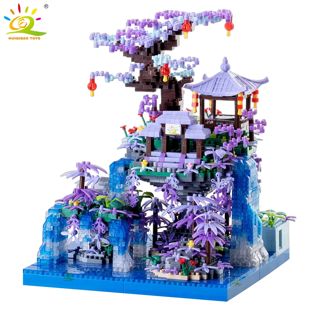 (complejidad) Modelo De Arquitectura Antigua Moc Castelo Em Flor De Pêssego Blocos De Construção Em Miniatura