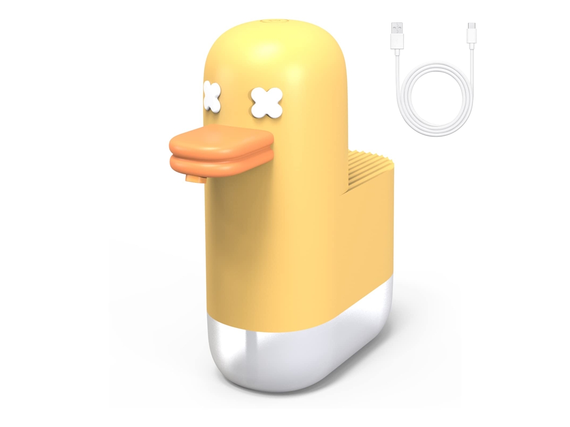 Dispensador automático de jabón líquido para niños, inteligente, sin contacto, IPX6, diseño de pato amarillo, 250 ml, Csyy