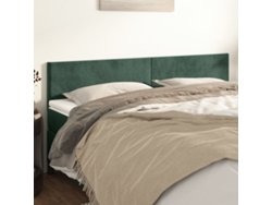Cabeceros 2 Unidades De Terciopelo Verde Oscuro 80x5x78/88 Cm