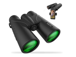 Binoculares 12x42 FMC IP68 antivaho, visión nocturna, observación de aves, viajes, caza, conciertos, color negro Yizhood