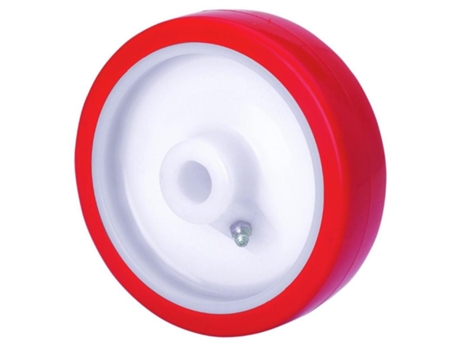 Rueda pob200-20-60 nucleo nylon blanco y banda poliur.rojo eje bolas ALEX