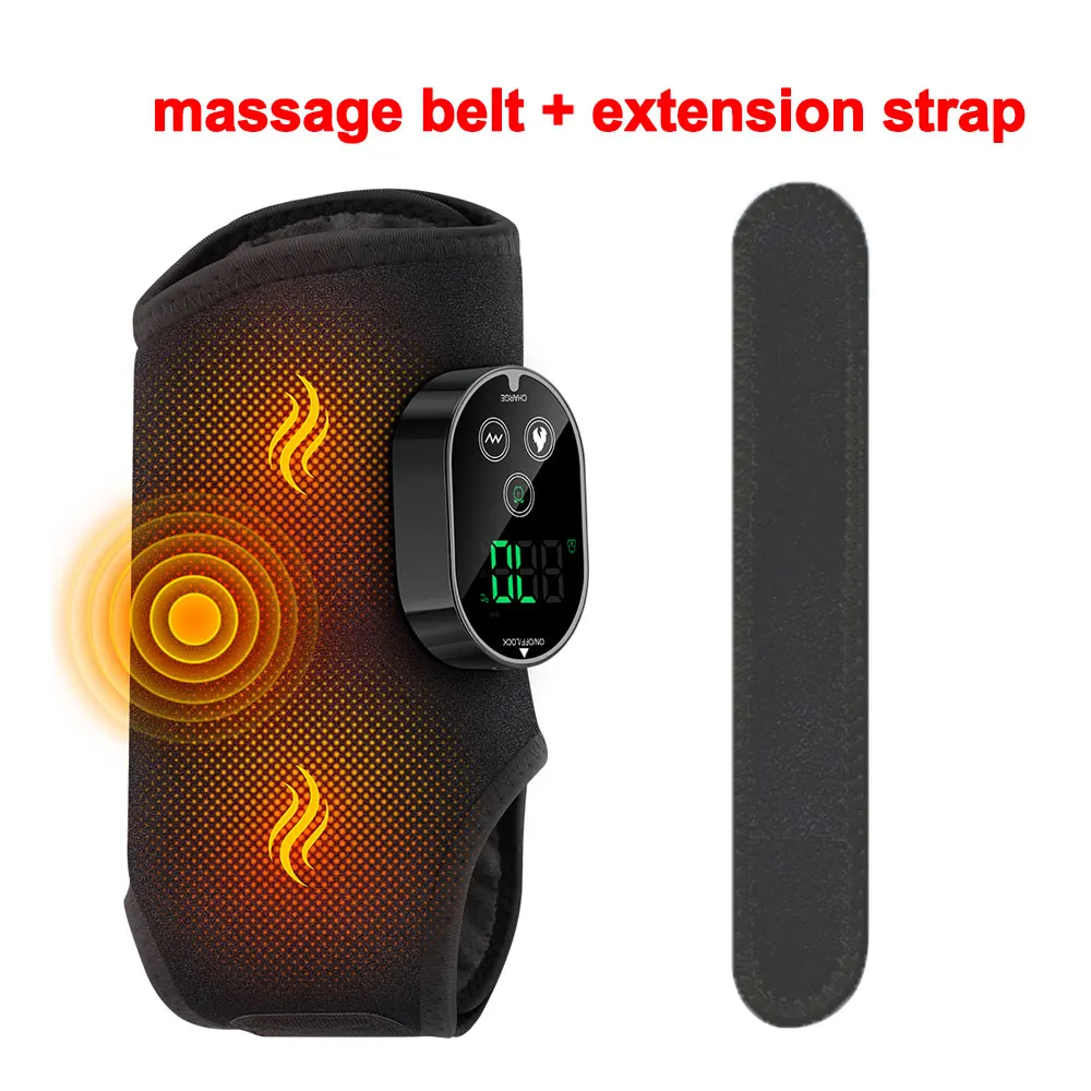 (Negro, 1 unidad) Masajeador de pies y tobillos 2 en 1 con calor y vibración, con mango extensible, terapia de calor para relajación.