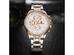 Reloj De Cuarzo Para Hombre Con Brazalete De Acero, Resistente Al Agua Hasta 30 M (dorado).