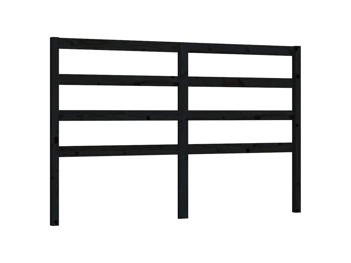 Cabecero de cama 146x4x100 cm Pino macizo Negro MAISON EXCLUSIVE
