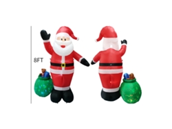 Figura inflable de Papá Noel de 2,4 metros con luces LED para decoración de jardín y Navidad.