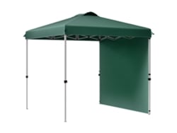 Tenda Dobrável 2,5x2,5 M Tenda De Jardim Com 1 Parede Lateral Altura Ajustável Para Campismo Festas Verde