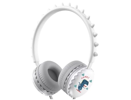 EKO Auriculares infantiles con cable de 3,5 mm Dino Edition Blanco