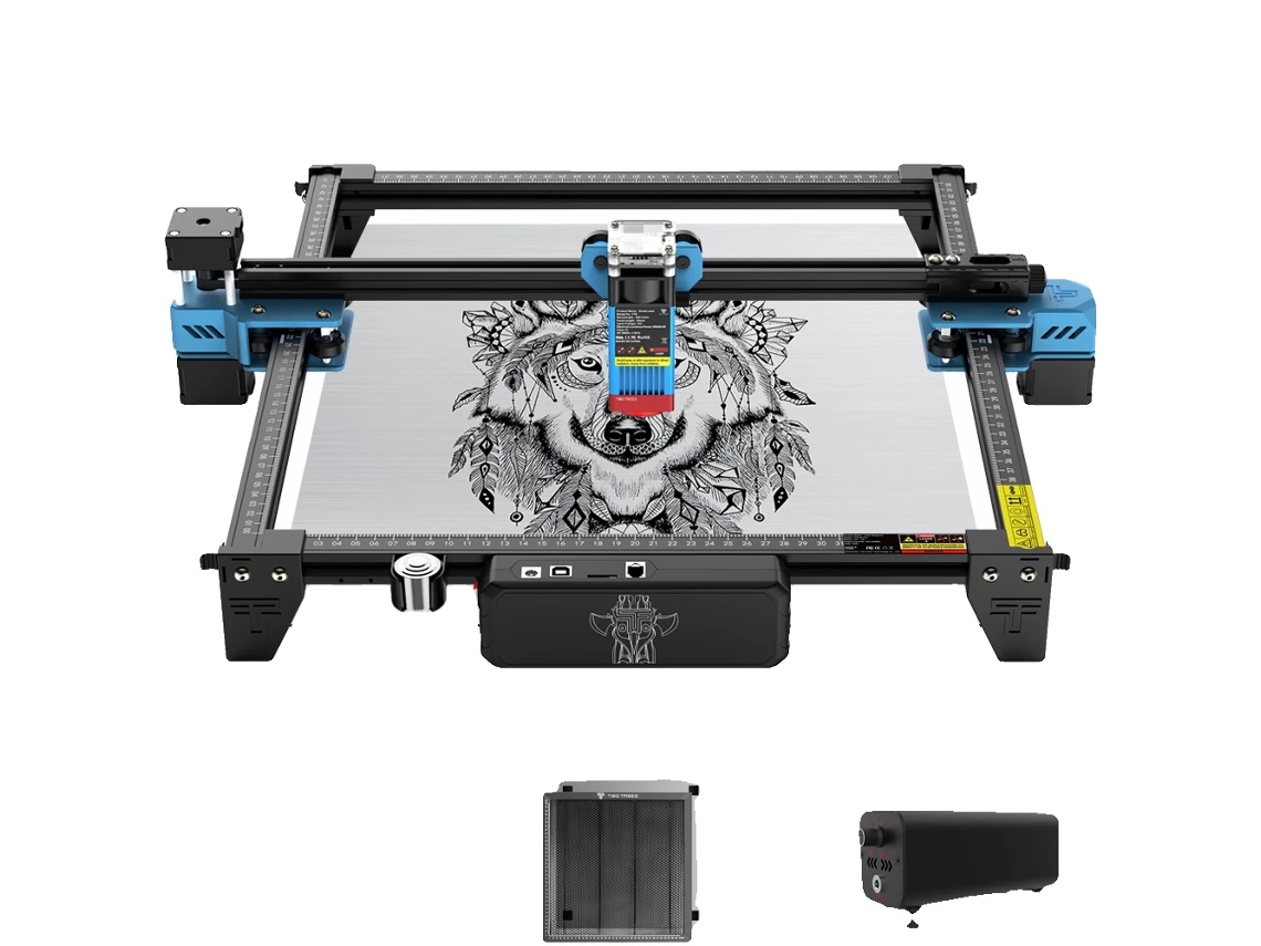 Máquina de grabado láser CNC, control Wi-Fi, compatibilidad con diversos materiales, paquete de 6 unidades, 80 W TTS-10 Pro-A, enchufe EU-C