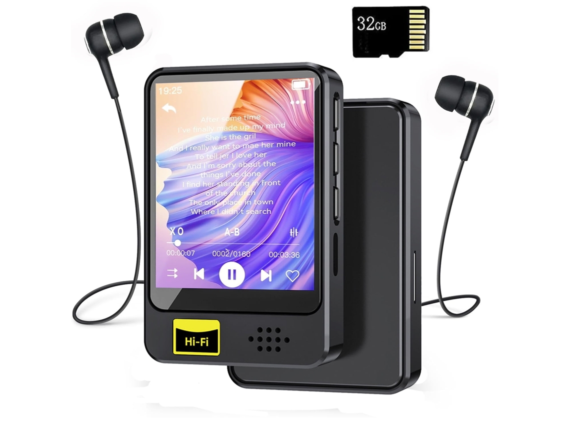 Reproductor Mp3 Con Bluetooth 32gb, Reproductor De Música Con Parlantes Incorporados, Función De Libro Electrónico, Con Auriculares