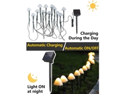 2026-luzes De Seta Solares Led Impermeáveis Para Jardim 5m 20 Peças Decorativas