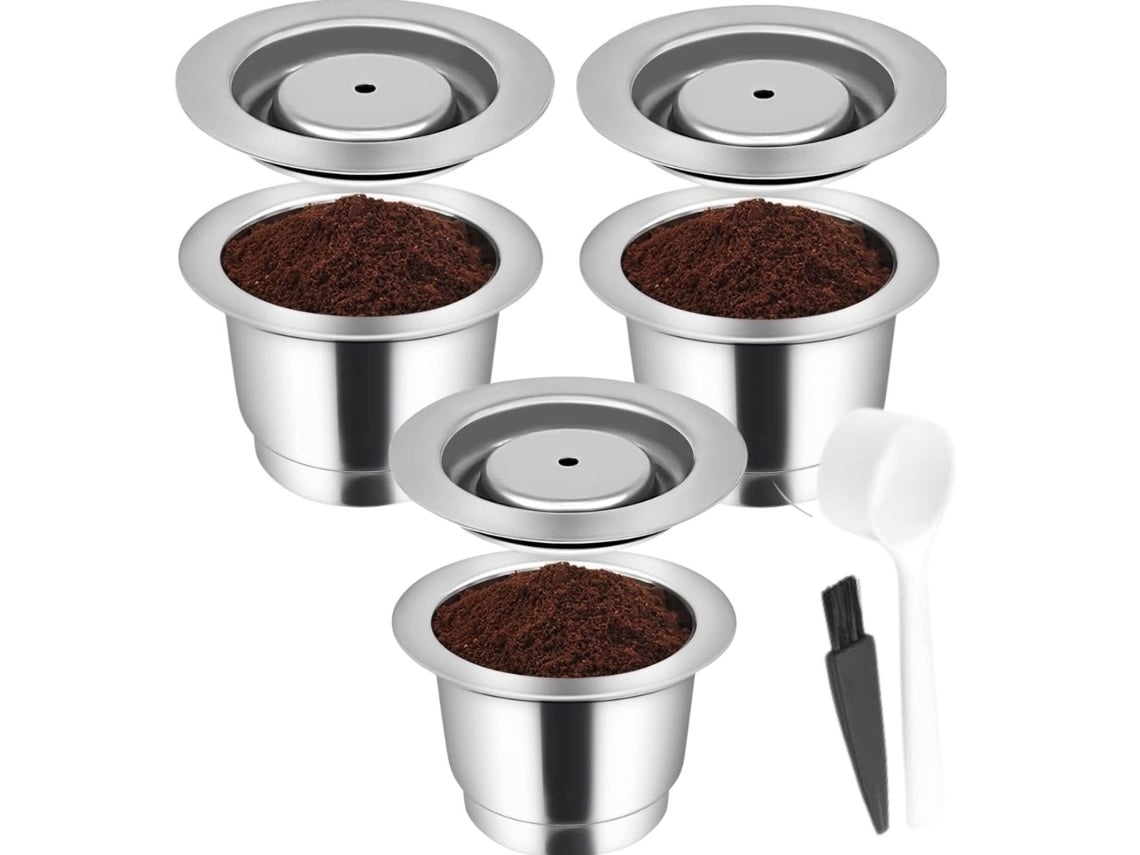 Pack De 3 Cápsulas Reutilizables De Acero Inoxidable Para Cafetera Nespresso Expert C80