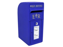 Buzón de correos Metaroyal Mail azul de hierro fundido con poste de pilar, para cartas, montaje en pared.