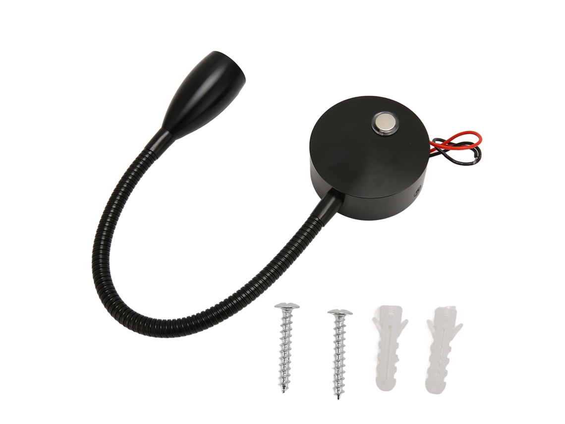 2026-lámpara De Lectura De Cama Para Rv Con Cuello De Cisne Led, Puerto Usb Tipo C, Control Táctil, 12‑24v, Luz Suave, Negro, Para Autocaravana Y Barco