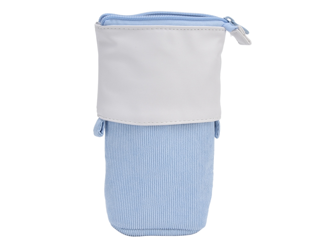Estuche Telescópico Para Lápices, Pu+terciopelo, Portalápices, Neceser Ligero, Azul