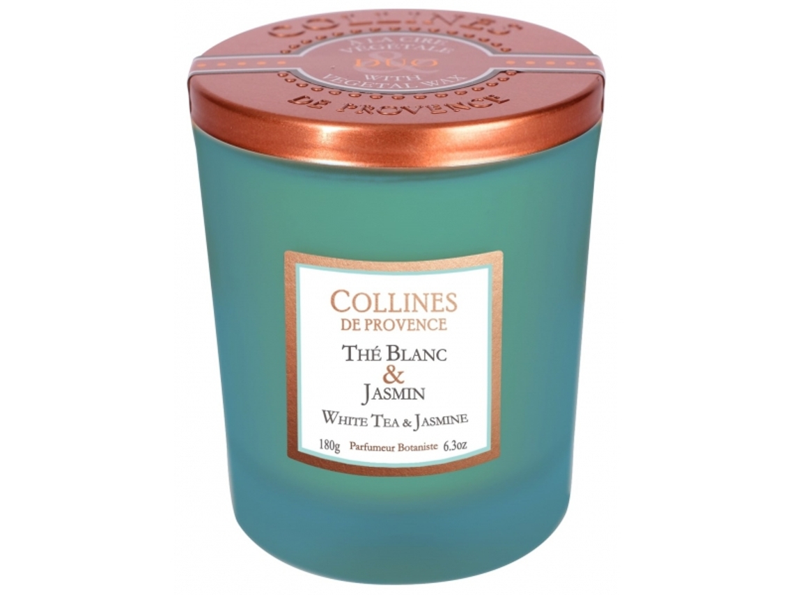 Vela COLLINES DE PROVENCE Perfumada Duos Té Blanco Jazmín 180Gr