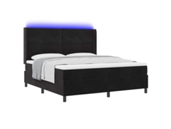 Maison Exclusive - Cama Tipo Box Spring Con Colchón Negro 180 X 200 Cm Terciopelo
