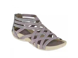 Sandalias De Gladiador Romanas De Punta Redonda Con Diseño De Vendaje Para Mujer Verano Playa Material Pvc+pu+tpr 38 Gris