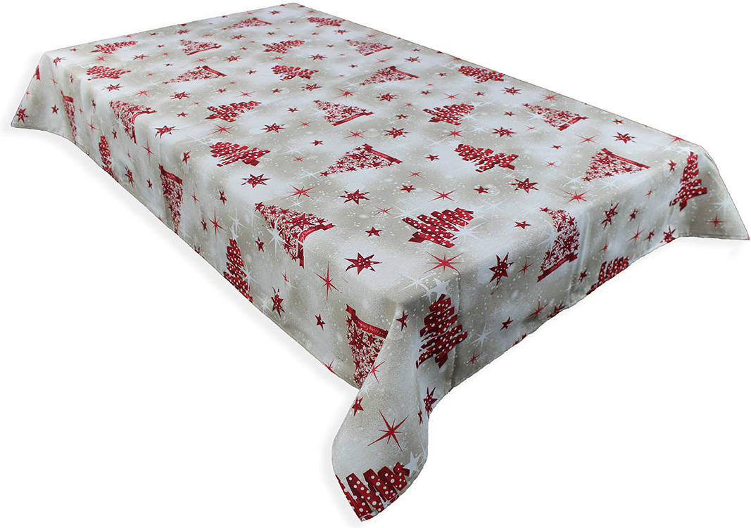 Acomoda Textil Mantel navidad antimanchas rectangular cuadrado lavable y decorativo al corte. 140 x 240 cm beige 140x240