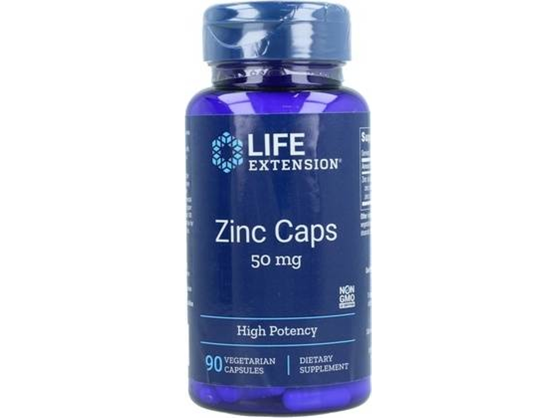 Complemento Alimentar LIFE EXTENSION Zinco Caps Alta Potência (90 cápsulas vegetais)